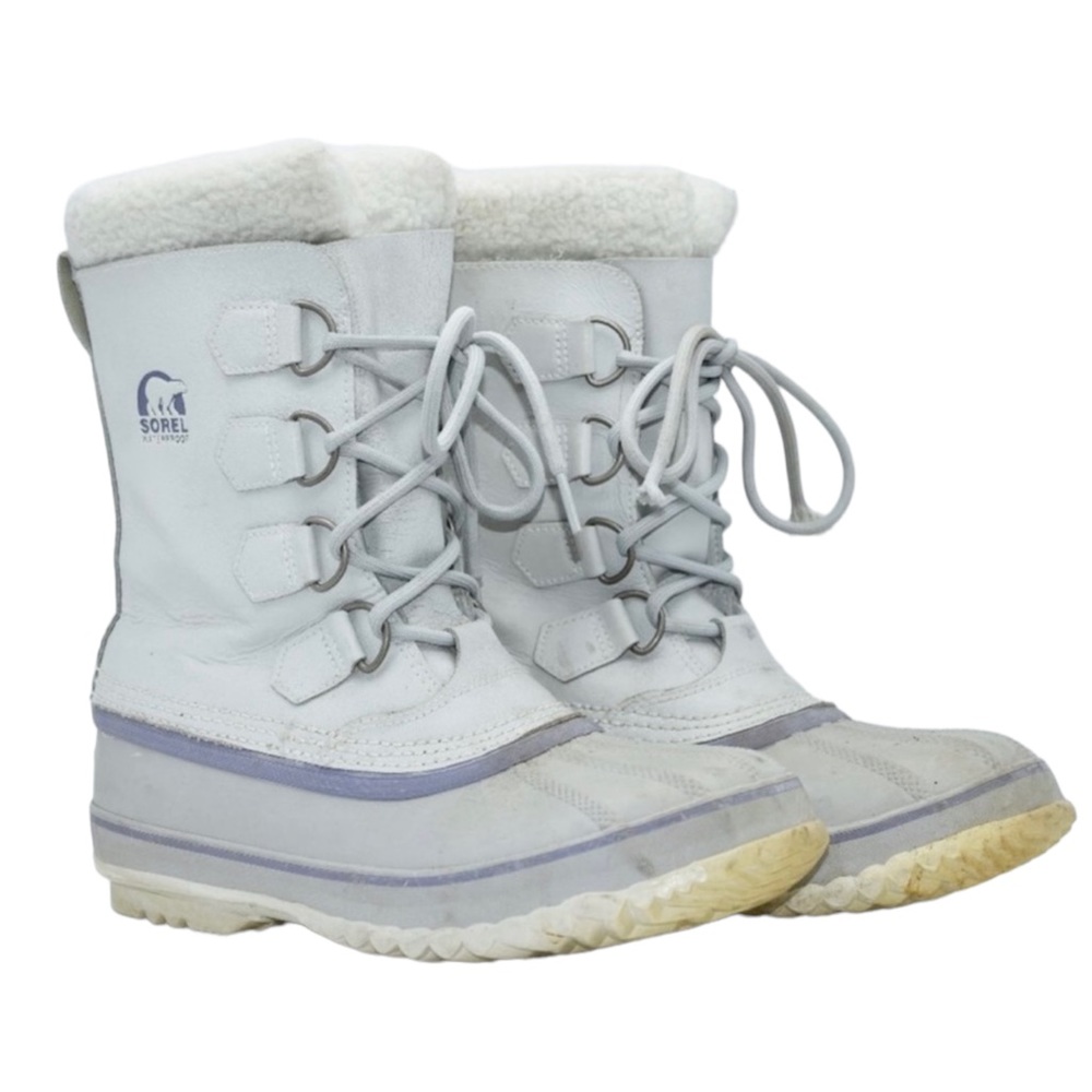 Sorel 1964 Pac Winter Snow Boots Womens Size 7  White Rubber Waterproof